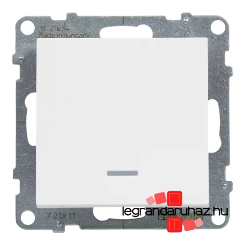 Legrand Suno egypólusú kapcsoló jelzőfénnyel 10 AX fehér, Legrand 721111