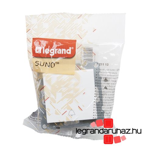 Legrand Suno egypólusú nyomó csengőjellel fehér, Legrand 721113