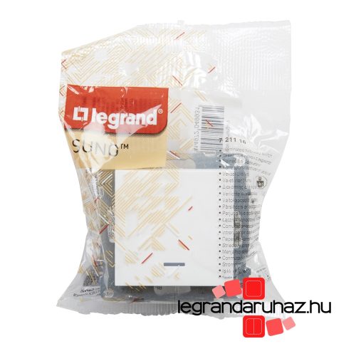 Legrand Suno váltókapcsoló jelzőfénnyel 10 AX fehér, Legrand 721116