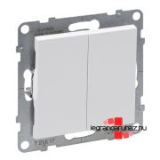   Legrand Suno kettős váltóérintkezős nyomó fehér, Legrand 721117