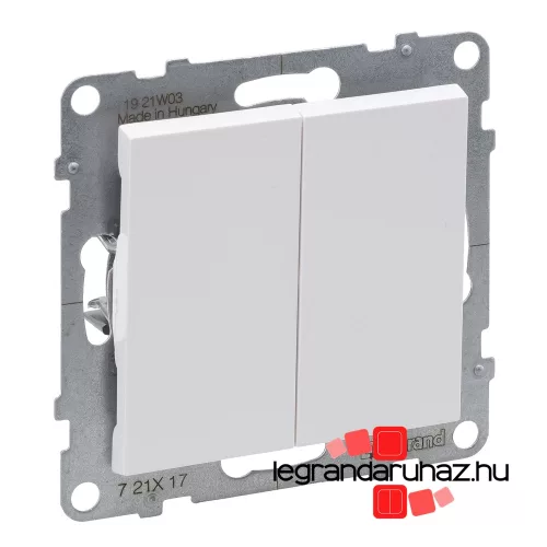 Legrand Suno kettős váltóérintkezős nyomó fehér, IP44, Legrand 721117IP44