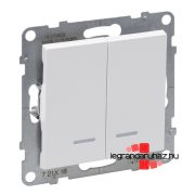   Legrand Suno kettős váltókapcsoló jelzőfénnyel 10 AX fehér, Legrand 721118