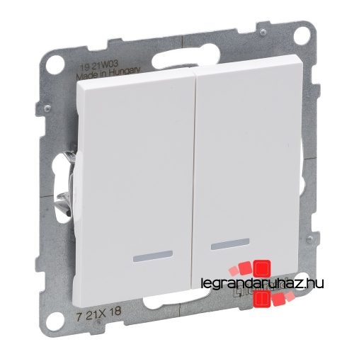 Legrand Suno kettős váltókapcsoló jelzőfénnyel 10 AX fehér, Legrand 721118
