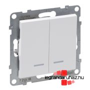   Legrand Suno kettős váltókapcsoló jelzőfénnyel 10 AX fehér, IP44, Legrand 721118IP44