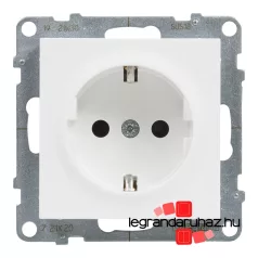   Legrand Suno 2P+F csatlakozóaljzat biztonsági zsaluval, rugós vezetékbekötéssel fehér, Legrand 721120