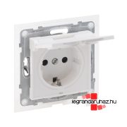   Legrand Suno 2P+F csatlakozóaljzat biztonsági zsaluval, csapófedéllel, IP44 fehér, Legrand 721123