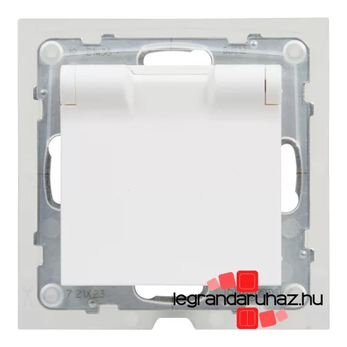 Legrand Suno 2P+F csatlakozóaljzat biztonsági zsaluval, csapófedéllel, IP44 fehér, Legrand 721123