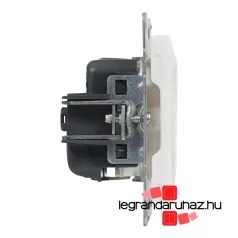   Legrand Suno 2P+F csatlakozóaljzat biztonsági zsaluval, csavaros vezetékbekötéssel fehér, Legrand 721124