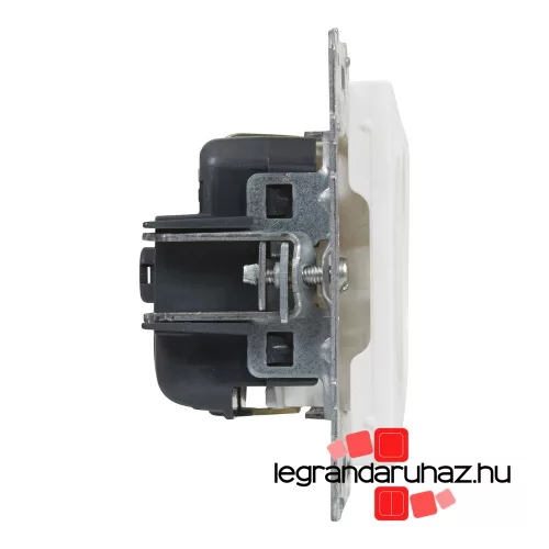 Legrand Suno 2P+F csatlakozóaljzat biztonsági zsalu nélkül, csavaros vezetékbekötéssel fehér, Legrand 721125