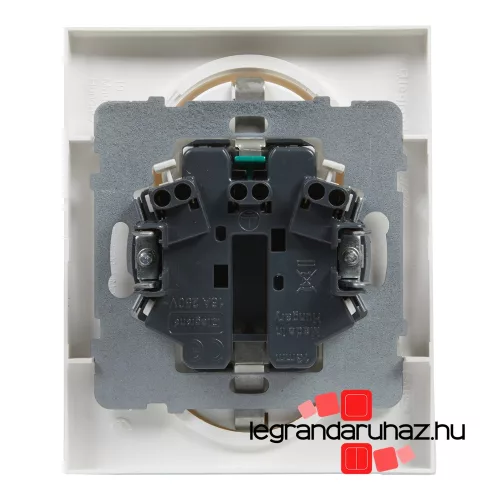 Legrand Suno 2x2P+F csatlakozóaljzat biztonsági zsaluval, egybeépített burkolattal, rugós fehér, Legrand 721126