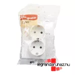 Legrand Suno 2x2P+F csatlakozóaljzat biztonsági zsaluval, egybeépített burkolattal, rugós fehér, Legrand 721126