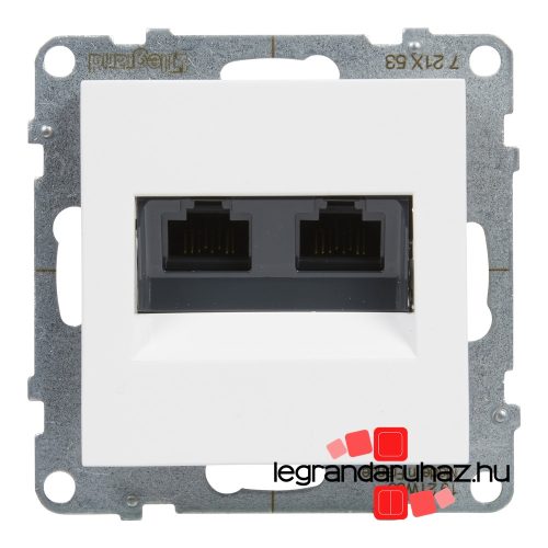 Legrand Suno 2xRJ45 Cat. 6 UTP csatlakozóaljzat fehér, Legrand 721153