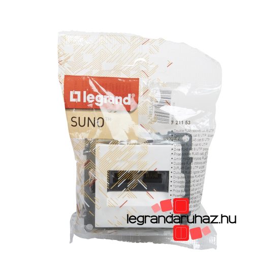 Legrand Suno 2xRJ45 Cat. 6 UTP csatlakozóaljzat fehér, Legrand 721153
