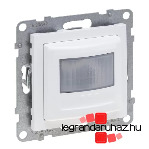 Legrand Suno mozgásérzékelős (PIR) kapcsoló, 2-150 W (LED max. 100 W) beépített nyomóval, 2 vezetékes, fehér, Legrand 721176A