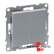   Legrand Suno kettős váltókapcsoló 10 AX alumínium, IP44, Legrand 721308IP44
