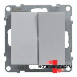 Legrand Suno kettős váltókapcsoló 10 AX alumínium, Legrand 721308