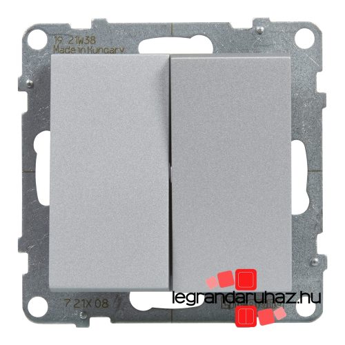 Legrand Suno kettős váltókapcsoló 10 AX alumínium, Legrand 721308
