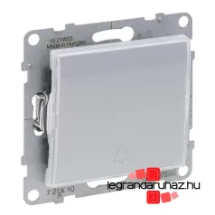   Legrand Suno egypólusú nyomó jelzőfénnyel, átlátszó címketartóval, 3 különböző betétlappal alumínium, IP44, Legrand 721310IP44