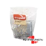 Legrand Suno egypólusú nyomó jelzőfénnyel, átlátszó címketartóval, 3 különböző betétlappal alumínium, Legrand 721310