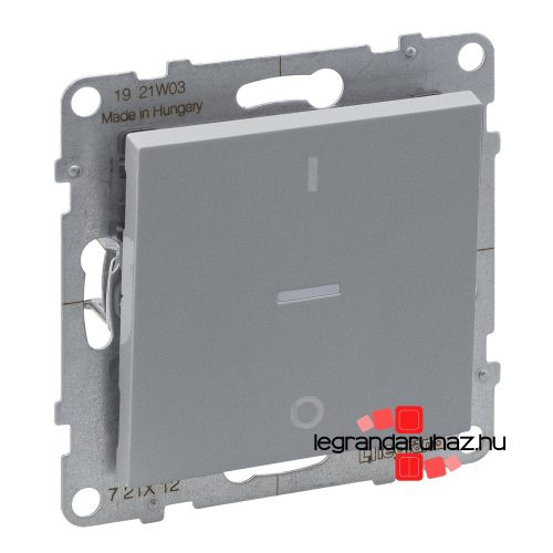 Legrand Suno kétpólusú kapcsoló ellenőrzőfénnyel 10 AX alumínium, Legrand 721312