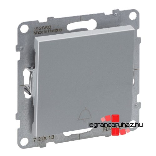 Legrand Suno egypólusú nyomó csengőjellel alumínium, Legrand 721313