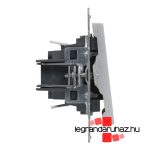 Legrand Suno egypólusú nyomó csengőjellel alumínium, Legrand 721313