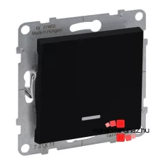   Legrand Suno egypólusú kapcsoló ellenőrzőfénnyel 16 AX fekete, IP44, Legrand 721404IP44