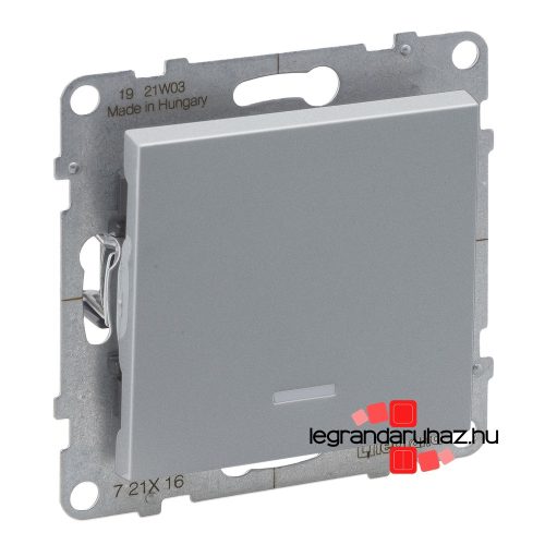 Legrand Suno váltókapcsoló jelzőfénnyel 10 AX alumínium, Legrand 721316
