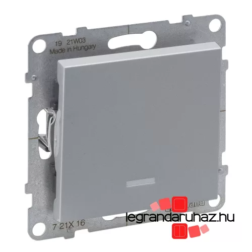 Legrand Suno váltókapcsoló jelzőfénnyel 10 AX alumínium, IP44, Legrand 721316IP44