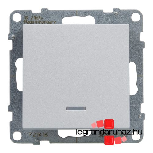 Legrand Suno váltókapcsoló jelzőfénnyel 10 AX alumínium, Legrand 721316
