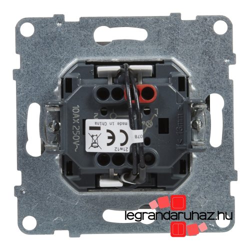 Legrand Suno váltókapcsoló jelzőfénnyel 10 AX alumínium, Legrand 721316