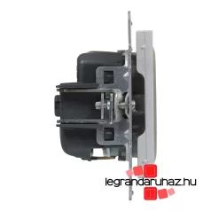   Legrand Suno 2P+F csatlakozóaljzat biztonsági zsalu nélkül, csavaros vezetékbekötéssel alumínium, Legrand 721325