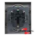 Legrand Suno 2x2P+F csatlakozóaljzat biztonsági zsaluval, egybeépített burkolattal, rugós alumínium, Legrand 721326