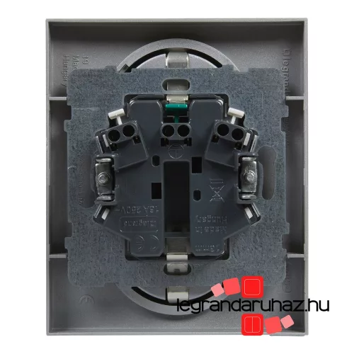Legrand Suno 2x2P+F csatlakozóaljzat biztonsági zsaluval, egybeépített burkolattal, rugós alumínium, Legrand 721326