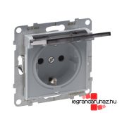   Legrand Suno 2P+F csatlakozóaljzat csapófedéllel IP21, alumínium, Legrand 721327
