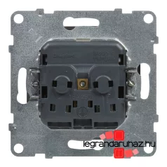   Legrand Suno 2P+F csatlakozóaljzat csapófedéllel IP21, alumínium, Legrand 721327