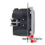 Legrand Suno 2P+F csatlakozóaljzat+ USB C-túpusú töltőaljzat, alumínium, Legrand 721329