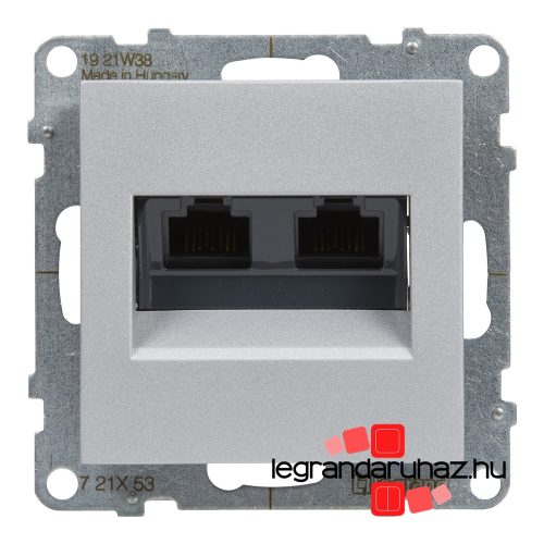 Legrand Suno 2xRJ45 Cat. 6 UTP csatlakozóaljzat alumínium, Legrand 721353