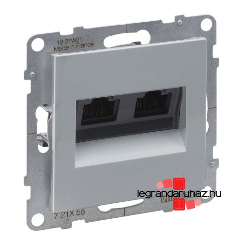 Legrand Suno 2xRJ45 Cat. 6A UTP csatlakozóaljzat alumínium, Legrand 721355