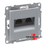   Legrand Suno 2xRJ45 Cat. 6A STP csatlakozóaljzat alumínium, Legrand 721359