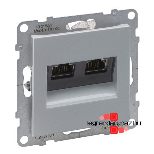 Legrand Suno 2xRJ45 Cat. 6A STP csatlakozóaljzat alumínium, Legrand 721359