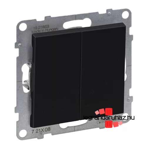 Legrand Suno kettős váltókapcsoló 10 AX fekete, Legrand 721408