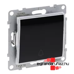   Legrand Suno egypólusú nyomó jelzőfénnyel, átlátszó címketartóval, 3 különböző betétlappal fekete, IP44, Legrand 721410IP44