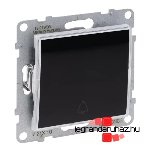 Legrand Suno egypólusú nyomó jelzőfénnyel, átlátszó címketartóval, 3 különböző betétlappal fekete, IP44, Legrand 721410IP44