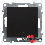 Legrand Suno egypólusú nyomó csengőjellel fekete, Legrand 721413