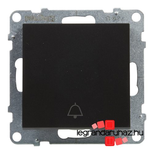 Legrand Suno egypólusú nyomó csengőjellel fekete, Legrand 721413