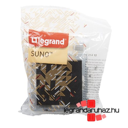 Legrand Suno egypólusú nyomó csengőjellel fekete, Legrand 721413