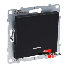   Legrand Suno egypólusú kapcsoló ellenőrzőfénnyel 16 AX fekete, IP44, Legrand 721414IP44