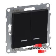   Legrand Suno csillárkapcsoló jelzőfénnyel 10 AX fekete, IP44, Legrand 721415IP44