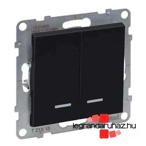 Legrand Suno csillárkapcsoló jelzőfénnyel 10 AX fekete, IP44, Legrand 721415IP44